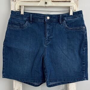 Gloria Vanderbilt “All -Around Slimming Effect” Deep Blue Denim Shorts